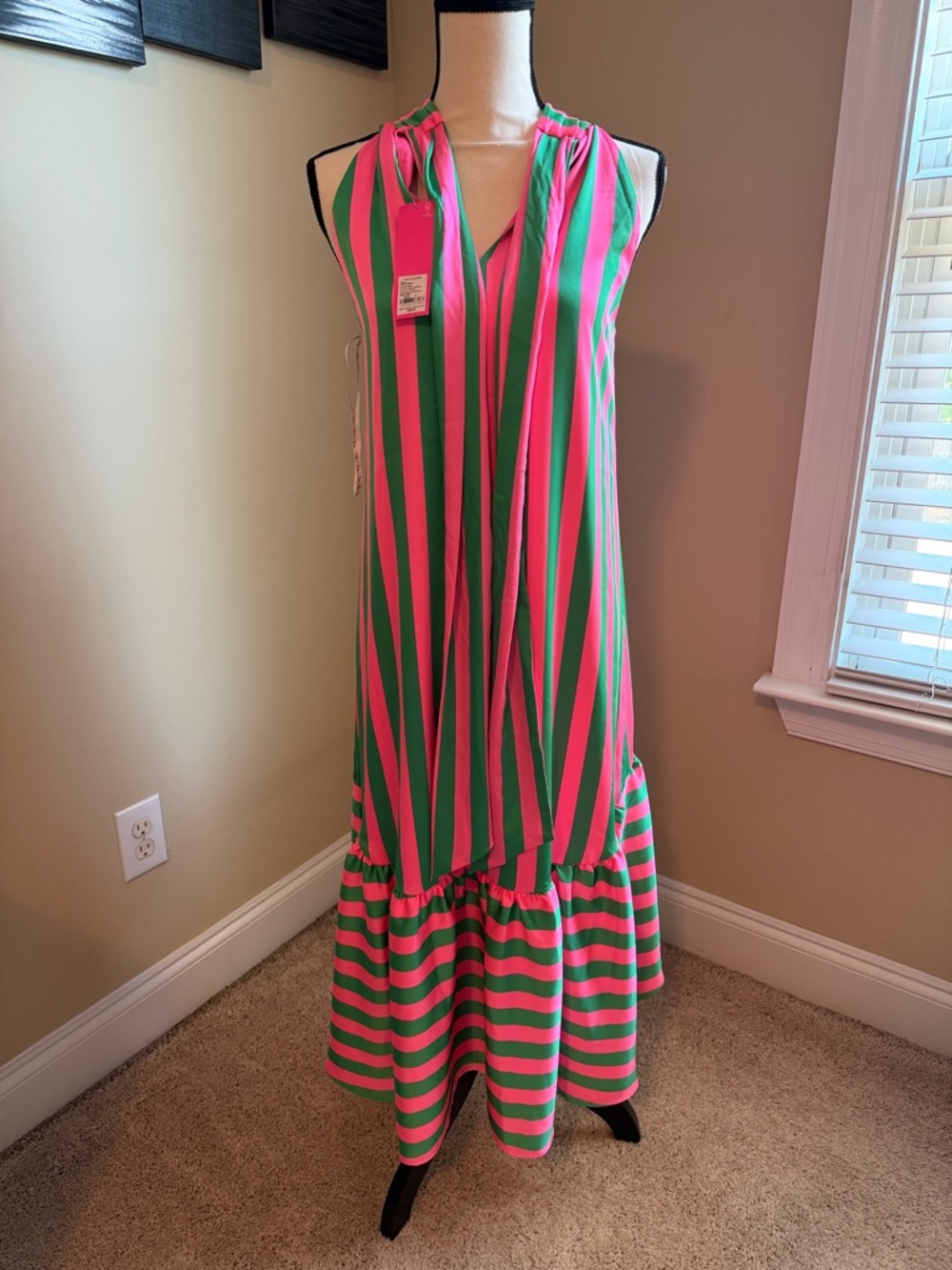 Lilly Pulitzer NWT Steph High-Low Halter Midi Striped Dress